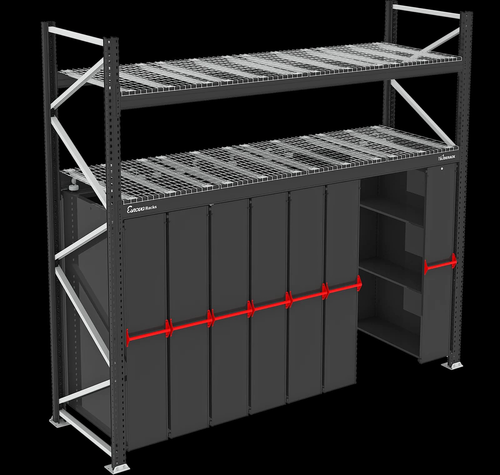 Estantería deslizante Sliderack 3600 × 370 · 2 Niveles