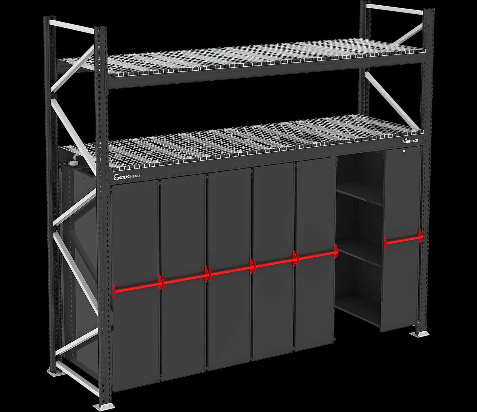 Estantería deslizante Sliderack 3600 × 470 · 2 Niveles